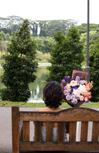 Rustique Flora purple flower bouquet for delivery in Singapore