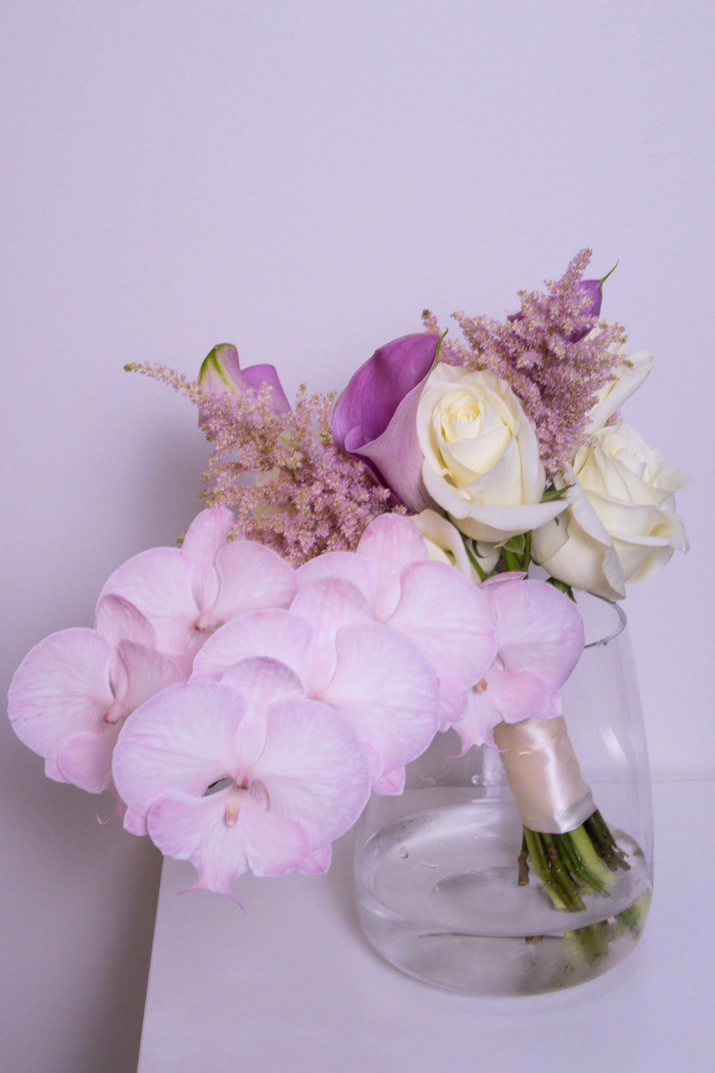 Orchid Cascade – White Rose & Calla Lily Bridal Bouquet