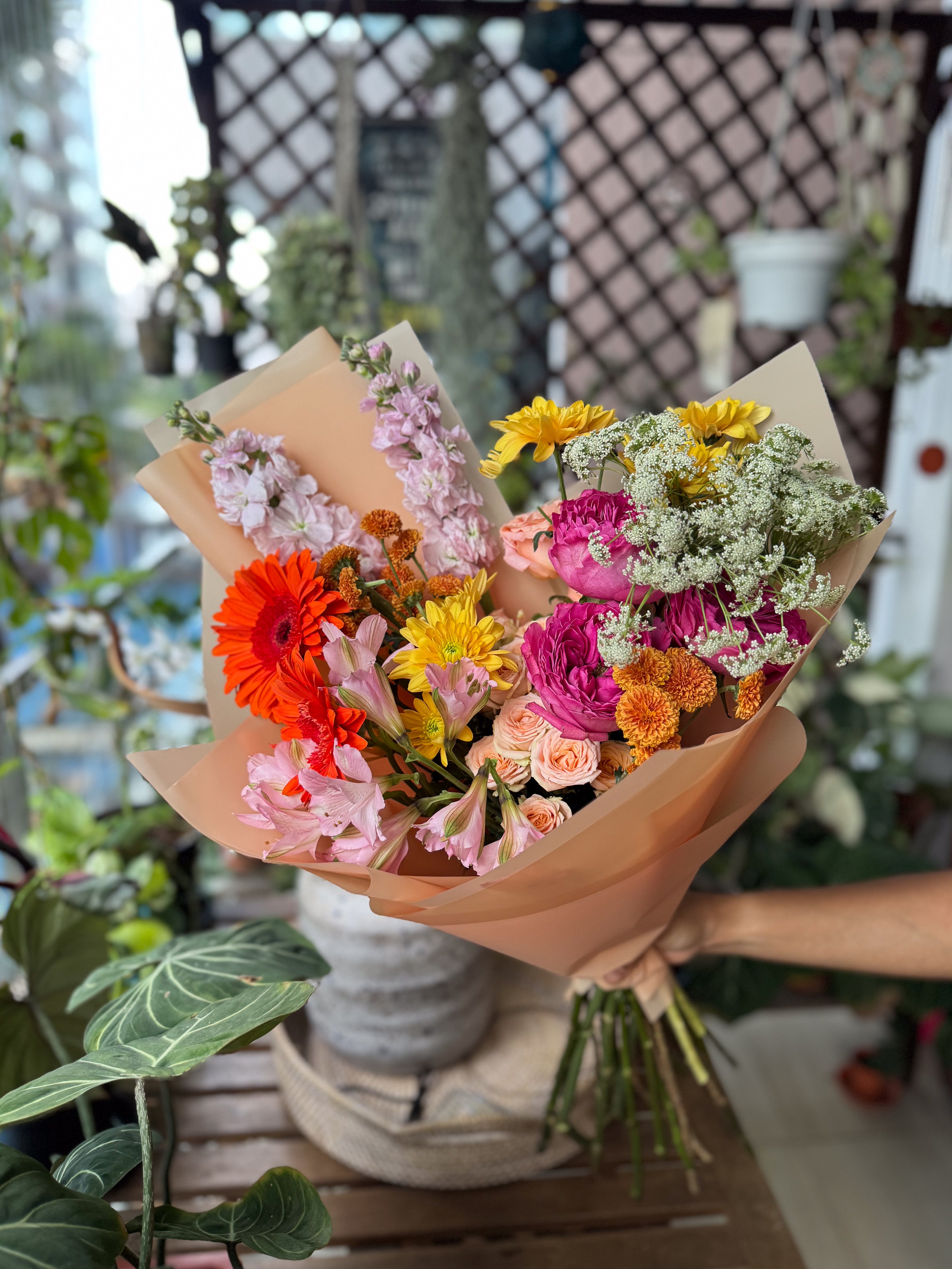 Rustique Flora summer flower bouquet for delivery in Singapore